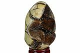 Septarian Dragon Egg Geode - Black Crystals #123022-1